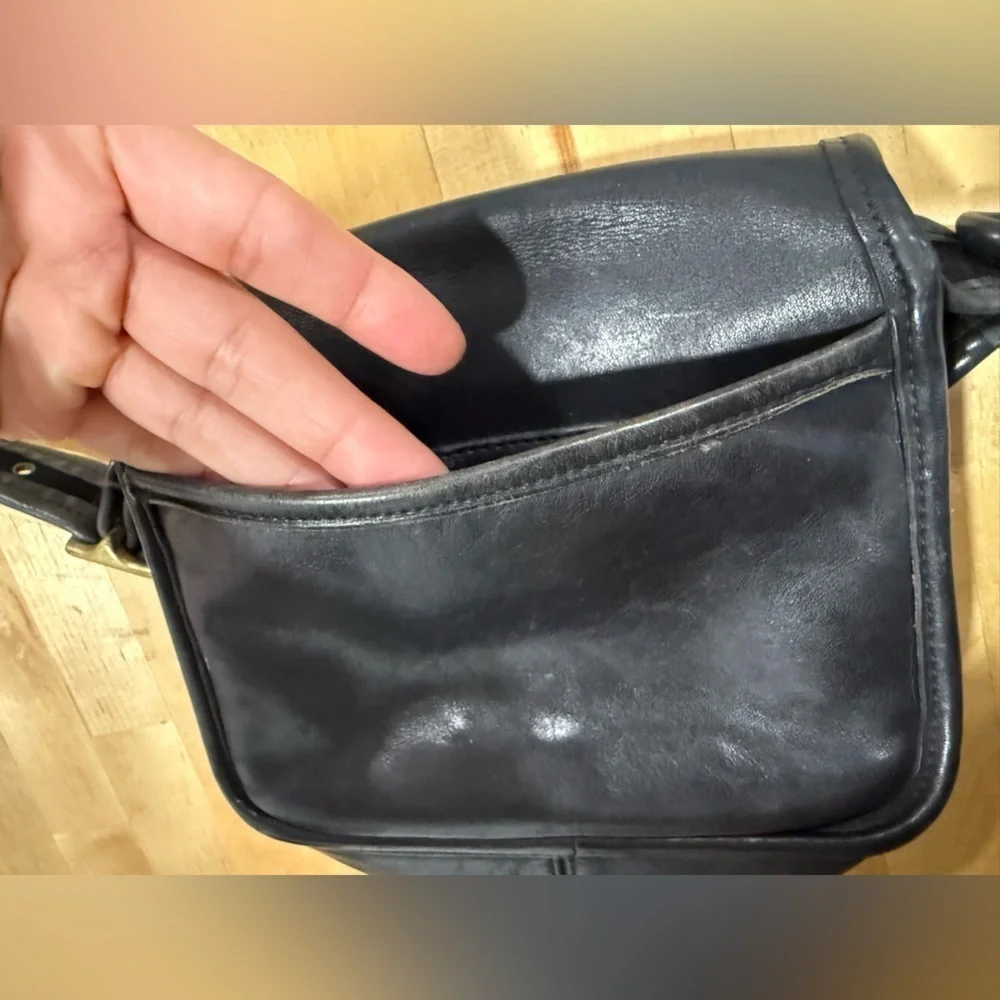 Coach Bag Legacy in Black Leather Saddle Bag Crossbody 9965 - Picture 6 of 11